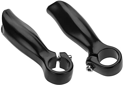 Bike Handle Bar End, Aluminum Alloy Bicycle Bar End Handlebar Security Grips Bar Ends Cycling with Stoppers for Road MTB Mountain Bike