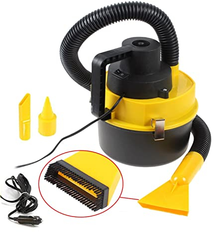 DISCORAMA ASPIRAPOLVERE PER AUTO PORTATILE, ASPIRA POLVERE A BIDONE PER AUTO CAMION CAMPER FURGONI 60W 12V 3,5 LT ENTRATA ACCENDISIGARI
