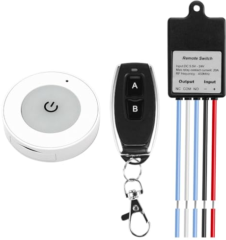 Vegena Kabelloser Schalter 12 V mit 433 MHz-Fernbedienung, Relais DC 5-30 V, 30-50 m, kleiner Controller für Deckenleuchten und Haushaltslampen