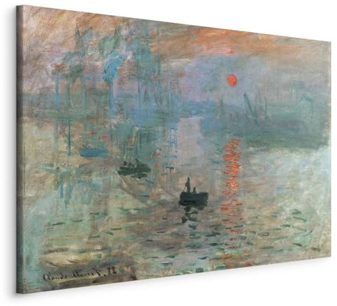 murando - Cuadro en Lienzo Claude Monet 120x80 cm 1 Pieza Cuadros Decorativo en Lienzo Decoración de Pared Grande Para Dormitorio Salón Impresión Artística Impresión sol Naciente l-G-10036-b-a