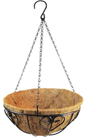 Hängekörbe für Pflanzen, Blumentöpfe im Freien, Garten-Übertopf, Eisen-Blumentöpfe, Hänge-Pflanzkorb für Terrasse, Veranda, Balkon, Außendekoration