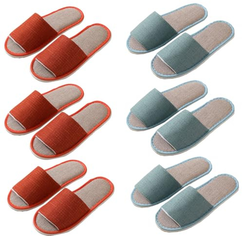 Teceyfeet Pantofole per Ospiti, 4 Paia Pantofole da Unisex, Scarpe in Cotone Lavabile Pantofole Slippers Confortevole Scarpe Interno Esterno Ciabatte per Casa, Viaggi, Hotel, Spa, Ospiti, Matrimoni