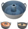 Molde de silicona para horno y freidora de aire, molde savarin antiadherente con agujero central, molde redondo para bizcochos, tartas y roscones, sin BPA, fácil de desmoldar (21 cm)