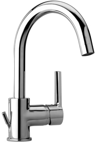 Yellowshop - Miscelatore bagno completo rubinetteria BACI lavabo bidet vasca e doccia incasso ed esterno in ottone cromato flessibile inox completo di scarico. (Lavabo Alto)