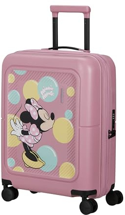 American Tourister Dashpop Disney - Handgepäck Koffer 55x40x20/23 cm, Erweiterbarer Hartschalen Kabinentrolley für Ryanair & die meisten Airlines, 41/47L, Minnie Bubbles