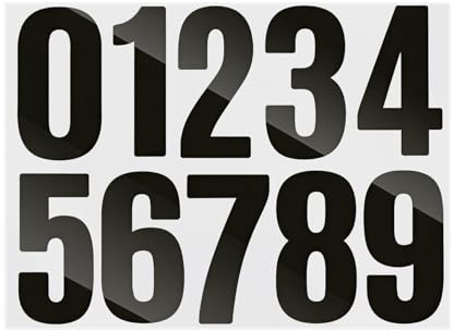 100 Pezzi Numeri Adesivi Grandi Impermeabili,10 Fogli di Stickers in Vinile Autoadesivo,Numeri da 0 a 9 (Altezza 10 cm),Per Segnaletica Civica,Caschi Sportivi,Scatole Porta e Attrezzature