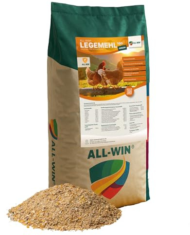 ALL-WIN Legemehl 100 Green 20 kg – Premium Alleinfutter für Legehennen – gentechnikfrei, mit Oregano & Vitaminen – verbessert Eierschale, Eigelb & Legeleistung – VLOG geprüft