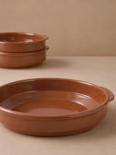 Cazuela de Barro con Asas 34cm – Fuente de Barro Grande para Horno, Asados y Presentación Tradicional en Mesa