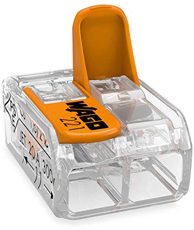 WAGO 221�XP-412�Connection Clamp 2�Conductors with Levers Small 0.2���4�mm� Transparent Design, Pack of 1