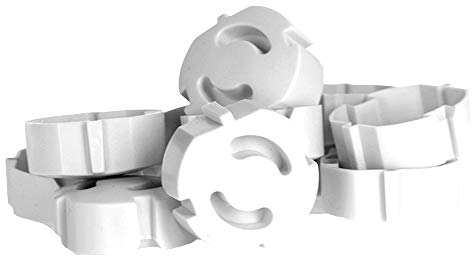 Offgridtec 12x Kindersicherung Steckdose mit sicherem 2-Wege-Drehmechanismus, Wiederverwendbare Steckdosen-Kindersicherung, Langlebiger ABS-Kunststoff, Passend für Standard deutsche Stecker – Weiß