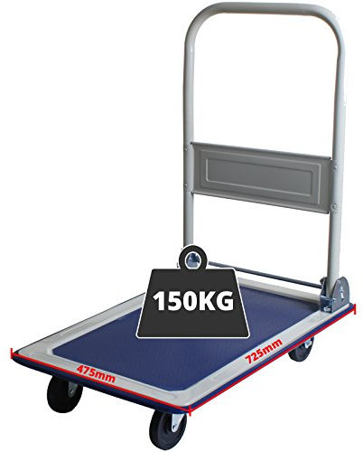 150KG Folding Platform Hand Truck Trolley Cart Sack Warehouse Transport Flat Bed by Marko Tools