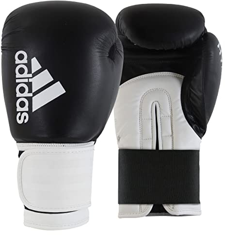 adidas Unisex 16oz Unisex s Boxing Gloves Men Women Kids Sparring Training Hybrid 100 6oz 8oz 10oz 12oz 14oz 16o, Black/White, 10 oz UK