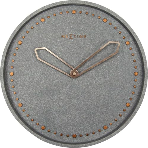 NexTime Crosstabell Bordsklocka, Silent Rund, Sten/Metall, 17,5 x 15,5 cm