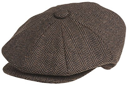 Peaky Blinders Platt keps i ”newsboy”-stil, gubbkeps med 8 paneler, tygvariationer med tweed och ull, M