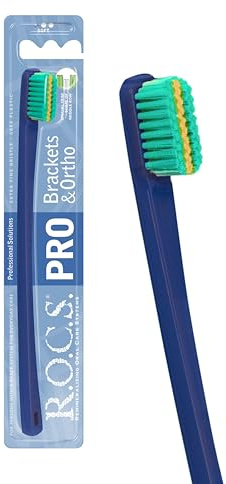 R.O.C.S. PRO Brackets & Ortho Zahnbürste - Intelligentes Bürstsystem - Entwickelt in Zusammenarbeit mit Zahnärzten- Intelligentes Zähneputzen- Hochwertige Borsten