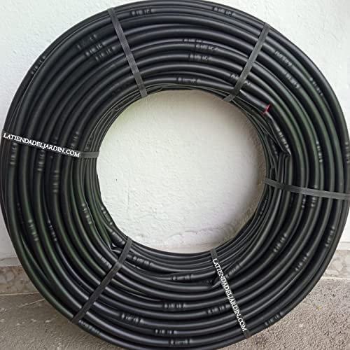Suinga Tuberia Riego por Goteo 16mm con Goteros Autocompensantes cada 50 cm, 100 metros, negro
