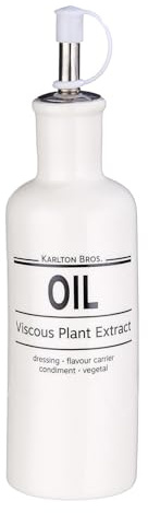 BUTLERS Ölflasche 0,24l Porzellan - KARLTON BROS. - | Farbe Weiß - 0,24 l - Ölspender für Speiseöl & Olivenöl - Essigspender zur Vorratshaltung - Skandinavisches Design