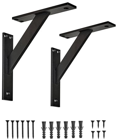 ALUSFERA Regalhalterung aus Aluminium – Set mit 2 Regalwinkel - Tragkraft bis 35 kg - Inkl. Montagemateria - Stabilität und Modernes Design - Erhältlich in drei Größen und Farben