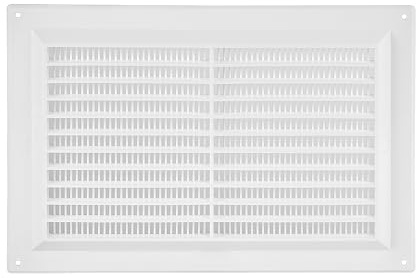 Steinberg14 Griglia di Aerazione Rettangolare 250x170 mm - Griglie di Aerazione in Plastica Bianca - Serranda di Scarico dell'aria con flangia - Coperchio di Sfiato Interno a Parete e a Soffitto