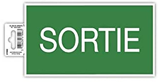 Exacompta 67006E Ausgang Klebeschild 20x11cm Grün aus UV-beständigem PVC Hinweisschild Schilder Warnhinweis Sticker Aufkleber Türschild