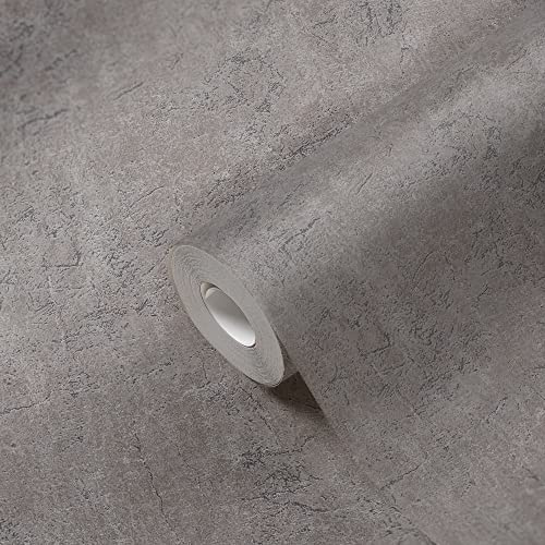 A.S. Création Livingwalls Tapete Betonoptik Grau Matt 384842 Struktur Vliestapete Wohnzimmer Schlafzimmer 10,05x0,53m 384842