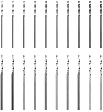 DXLing 20 Stück Professional Spiralbohrer 1.5mm 1mm Metall Micro Bohrer Set Metallbohrer Holzspiralbohrer elektrisches Bohrwerkzeug für Eisen Aluminium Holz Kunststoff