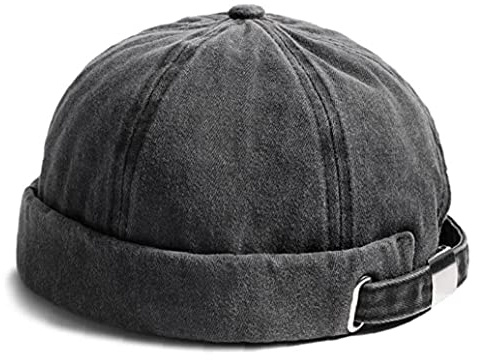 vepoty Cappello Beanie Che Corse a Bordo Senza Pezzi Arrotolato Skull Cap Cap Style Vintage Style Docker Hat Per Uomo