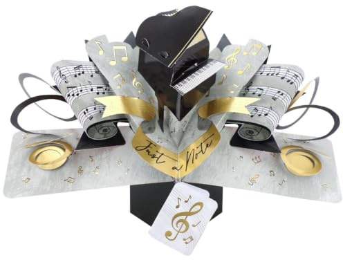 Piano Pop Up Greeting Card Just A Note Birthday Or Any Occasion 3D Cards POP220