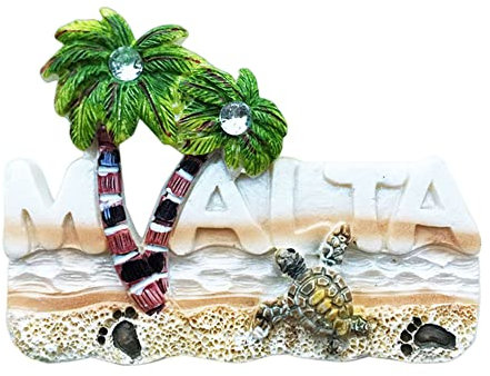 Malta Beach Style - Magnete per frigorifero da viaggio, souvenir 3D, decorazione per frigorifero