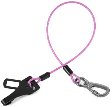3-in-1 Dog Car Seat Belt Harness - Chew-Proof Steel Cable Seatbelt with Heavy-Duty Buckle & Clip - High Tensile Strength Car Safety Restraint for Small, Medium, Large Dogs (Purple, 32 inch/80 CM)