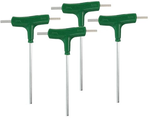 PATIKIL Chiave Inglese Esagonale 3-Vie, 4 Pack 4mm&5mm Chiave Esagonale Impugnatura a T Chiave Doppia Estremità Maschile per Rimozione Attrezzi Motosega, Verde