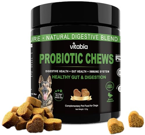 Probiotics for Dogs with Prebiotic Fiber - Dog Probiotics Gut Health Chews for Digestion, Anal Gland Care & Skin Support with Pumpkin & Psyllium Husk - Dog Supplements