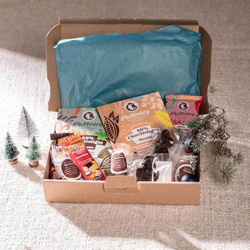Elly Momberg Vegane Adventsbox 9 Stück 370g – ohne Zuckerzusatz, Glutenfrei, Kohlenhydratarm & Keto, natürlich, Perfekt als Weihnachtsschokolade, Christmas Chocolate, Christmas Gifts for Women.