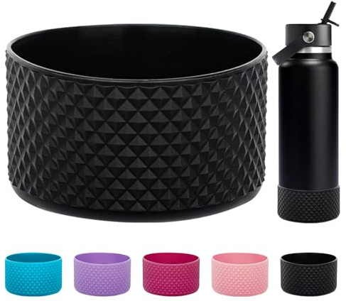 WK IEASON Protective Silicone Base Boot for Hydro Flask 32OZ 40OZ Wide Mouth, Anti-Slip Silicone Sleeve Cover Bumper for Owala Freesip/Flip/Twist 40OZ Flask Water Bottle-3.56inch Bottom Diameter