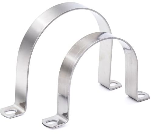 MgcTolBox U-Fascette Stringitubo Acciaio Inox Ø 80 mm, Morsetti Per Tubi - 4 Pezzi Per Confezione