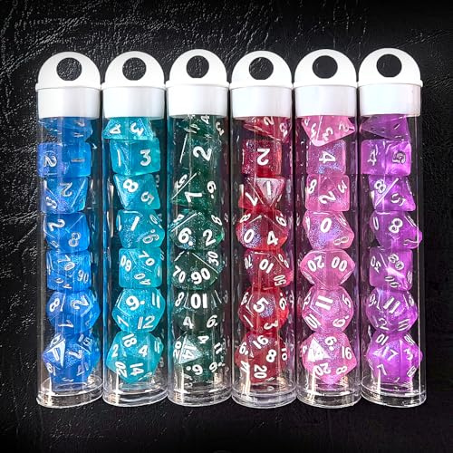Moonstone Mini-DND-Würfel-Set, 10 mm, für MTG-RPG, Dungeons and Dragons, Rollenspiele, 15,2 x 17,8 cm, 42-teiliges Set