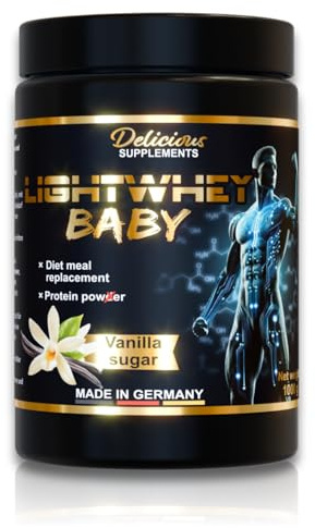 Lightwhey Baby - Whey Protein Pulver Vanilla Sugar - 1 kg Eiweißpulver für Diät, Muskelaufbau & für den Alltag, Mahlzeitersatz als Shake mit Wasser oder Milch - Delicious Supplements - Made in Germany