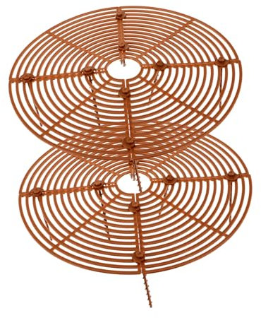Homoyoyo 2pcs Flower Pot Cover Soil Protector Mesh for Garden Plant Pots Medium Round Coffee Color Hollow Design Cat and Dog Digging Stopper