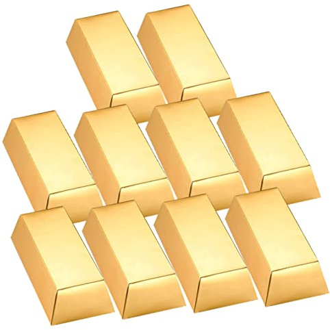 Anneome 10 Stück Goldene Papier Gastgeschenkboxen als Verpackung für Süßigkeiten für Party und Zuhause Praktische Geschenkbox für Piratenparty und Kindergeburtstag