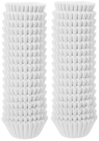 WEKADRIN 1000 pezzi Pirottini Muffin in Carta Alimentare Bianchi Pirottini da Forno per Cupcake e Muffin Bulk per Compleanni e Feste di Natale per Dolci e Torte
