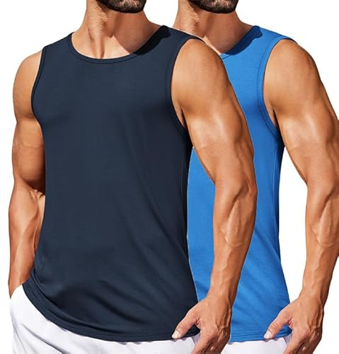 COOFANDY Tank Top Herr Muskeltröjor 2/3-pack Sport Ärmlös T-shirt Fitness Gym Axeltröjor Set, M