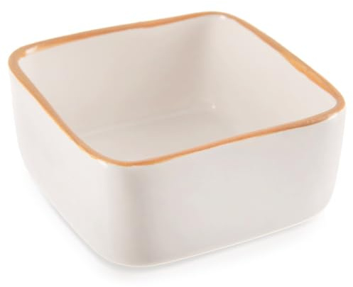 orion group Plat à gratin en céramique 90 ml Blanc Mini bol carré Cocotte