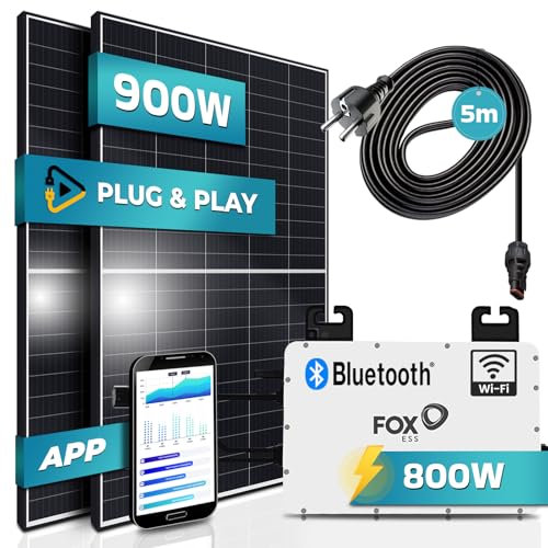 Balkonkraftwerk BIFAZIAL FULLBLACK komplett Steckdose 1840/800W ECOFLOW - Micro Inverter Monokristallin Solarpanel Solarmodul Photovoltaikanlage Solaranlage