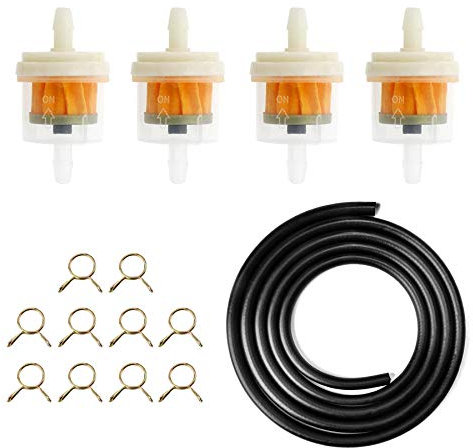 Kit de Manguera de Gasolina - 2Metros Línea de Combustible + 4 Piezas Filtro de Gasolina de 5 mm + Abrazaderas de Manguera de 10 Piezas para Coche Moto,filtro gasolina moto,Filtro De Gasolina (2M)