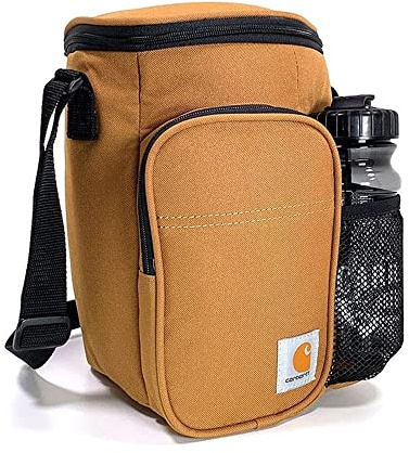 Carhartt B000028820199 - Enfriador Vertical para 10 latas, lonchera Totalmente aislada con Botella de Agua incluida, poliéster, Color marrón