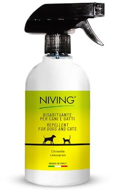 Niving Disabituante per cani e gatti | Aiuta ad educare gli animali | Scudo anti-insetti | Azione repellente | Formulazione delicata con citronella | Con spray no gas | 500 ml