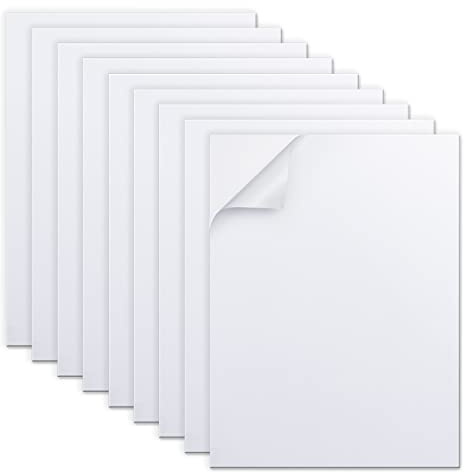 MEARCOOH 10PCS Self Adhesive Foam Sheets, White 9x12 Inch 2mm Sticky Eva Foam Paper for Crafts Cardmaking Photo Frames Scrapbooking (White 10 Sheets)