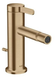 hansgrohe AXOR One Einhebel-Bidetmischer mit Zugstangen-Ablaufgarnitur, Ausladung 113 mm, 48210140, Farbe: Brushed Bronze