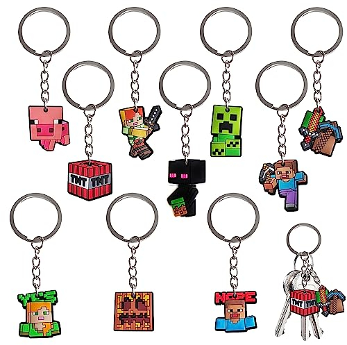 VBXPOU llavero de Juego de Figura 10 Piezas llaveros Niños Cumpleaños Llaveros Modelos Regalitos Cumpleaños Invitados Niños para Bolsa de Escuela, Bolsa de Decoración, Favores de Fiesta