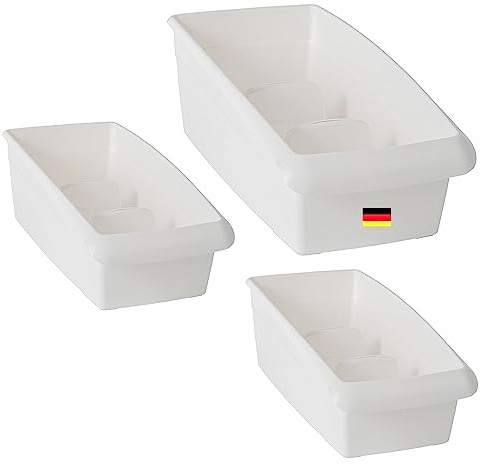 Novaliv Medikamenten Organizer Set Hausapotheke 3er Set (2 Stück 25 x 12 cm und 1 Stück 25 x 16 cm) WEISS - Medikamentenbox Aufbewahrung für Pillen Tablettenbox Pflasterbox Medizinbox Verband